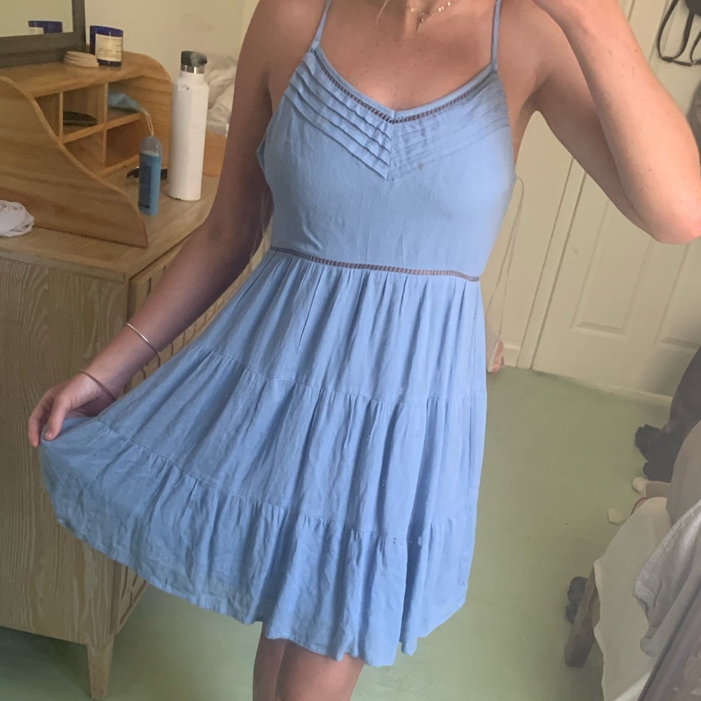 Light blue summer flowy dress